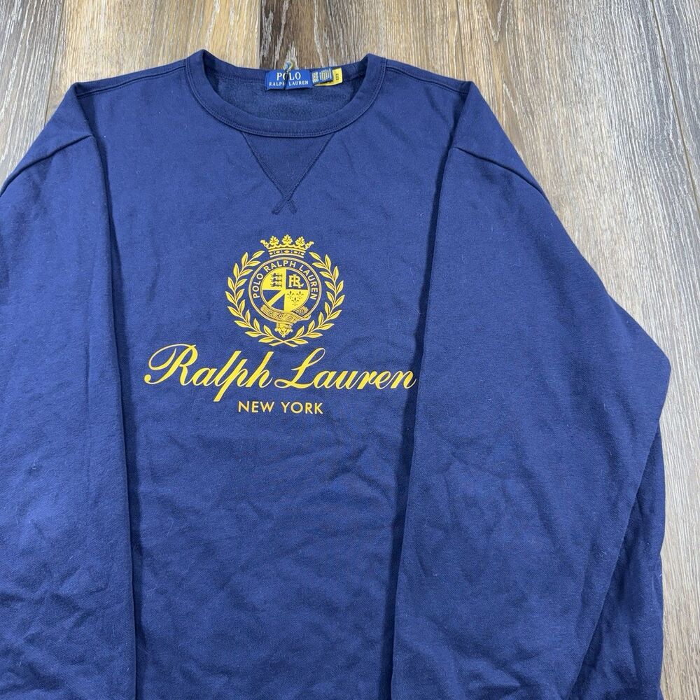 Polo Ralph Lauren Sweatshirt Mens 2XB New York Spellout Crest Pony Logo Sweater